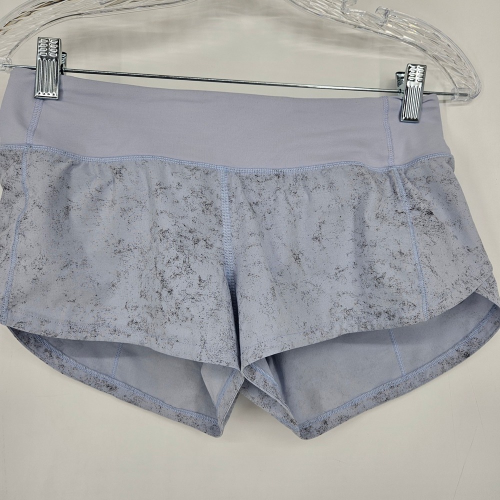 Lululemon Speed Up Shorts Womens Sz 6 Regular Running Gravel Dust Pastel Blue
